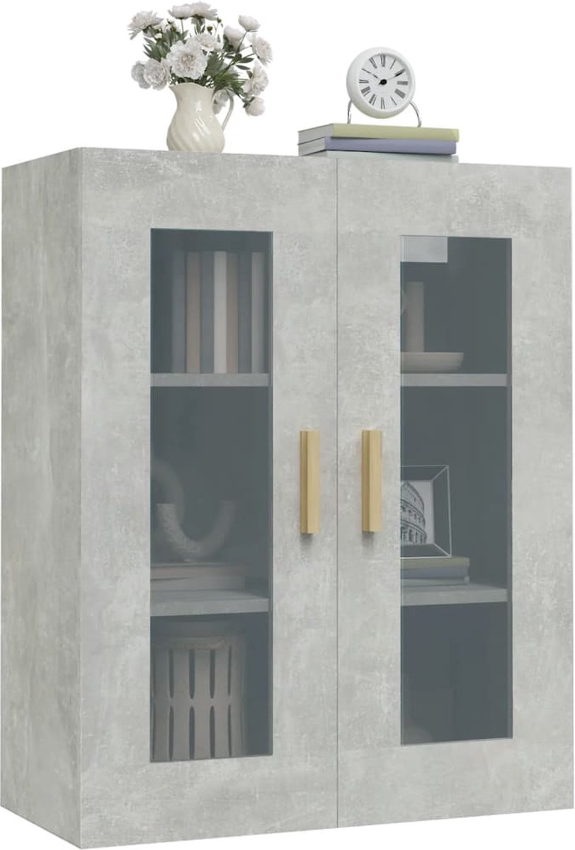 Vidaxl Hangkast 69,5x34x90 Cm Beton - Grijs