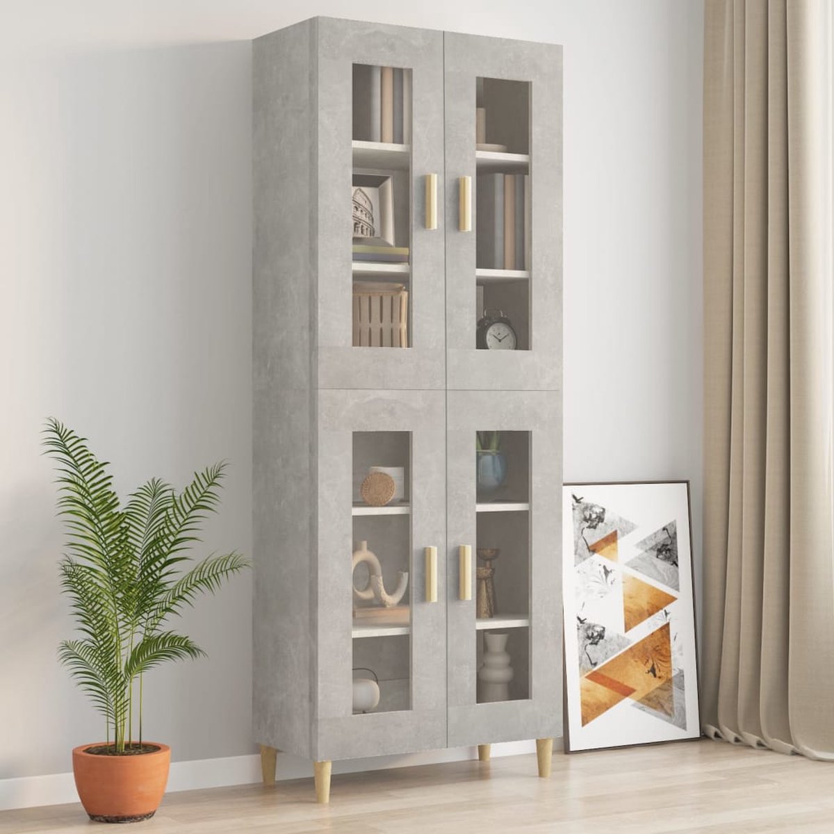 Vidaxl Hangkast 69,5x34x90 Cm Beton - Grijs