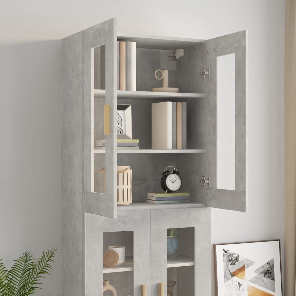 Vidaxl Hangkast 69,5x34x90 Cm Beton - Grijs