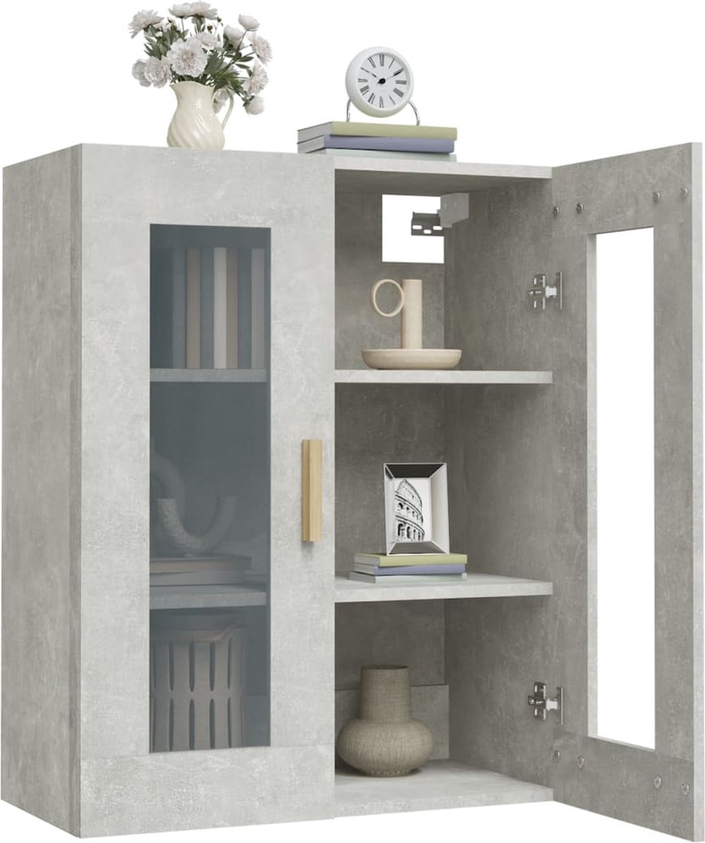 Vidaxl Hangkast 69,5x34x90 Cm Beton - Grijs
