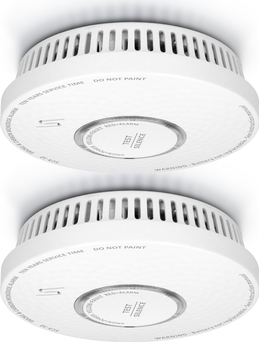 Alecto Sca-10 2x Rookmelder En Koolmonooxidemelder In 1 - Wit