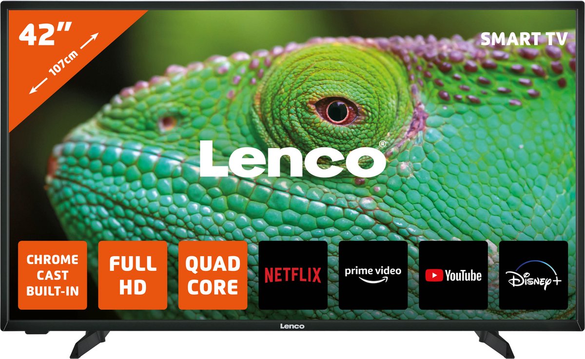 Lenco 42"" Android Smart Tv, Full Hd Led-4243bk - Zwart