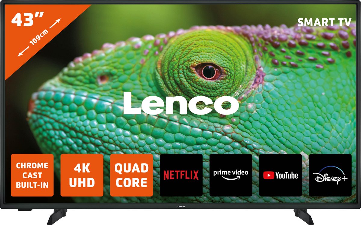 Lenco 43"" 4k Android Smart Tv Led-4353bk - Zwart