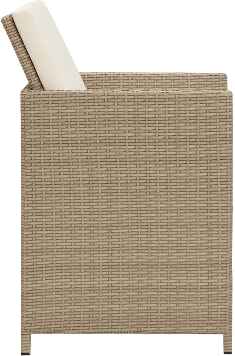 Vidaxl 3-delige Tuinset Met Kussens - Beige