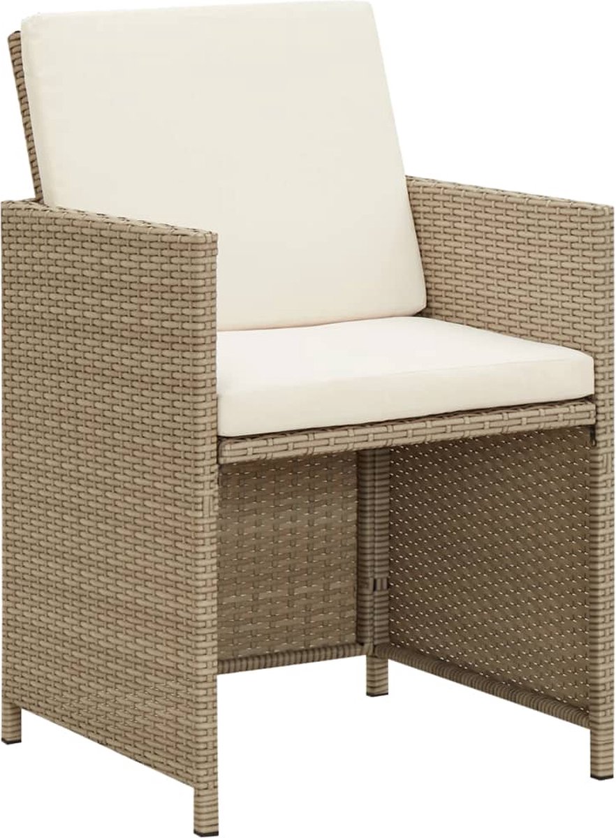 Vidaxl 3-delige Tuinset Met Kussens - Beige