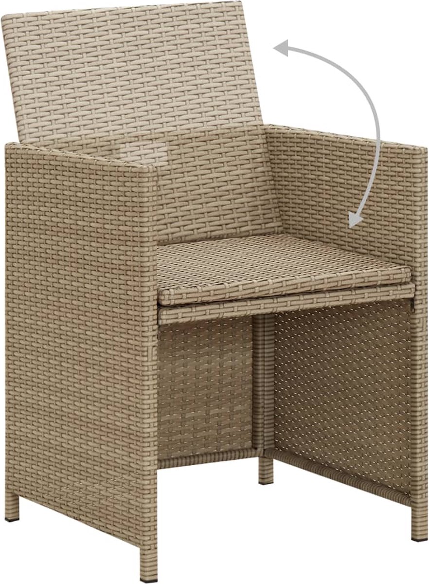 Vidaxl 3-delige Tuinset Met Kussens - Beige