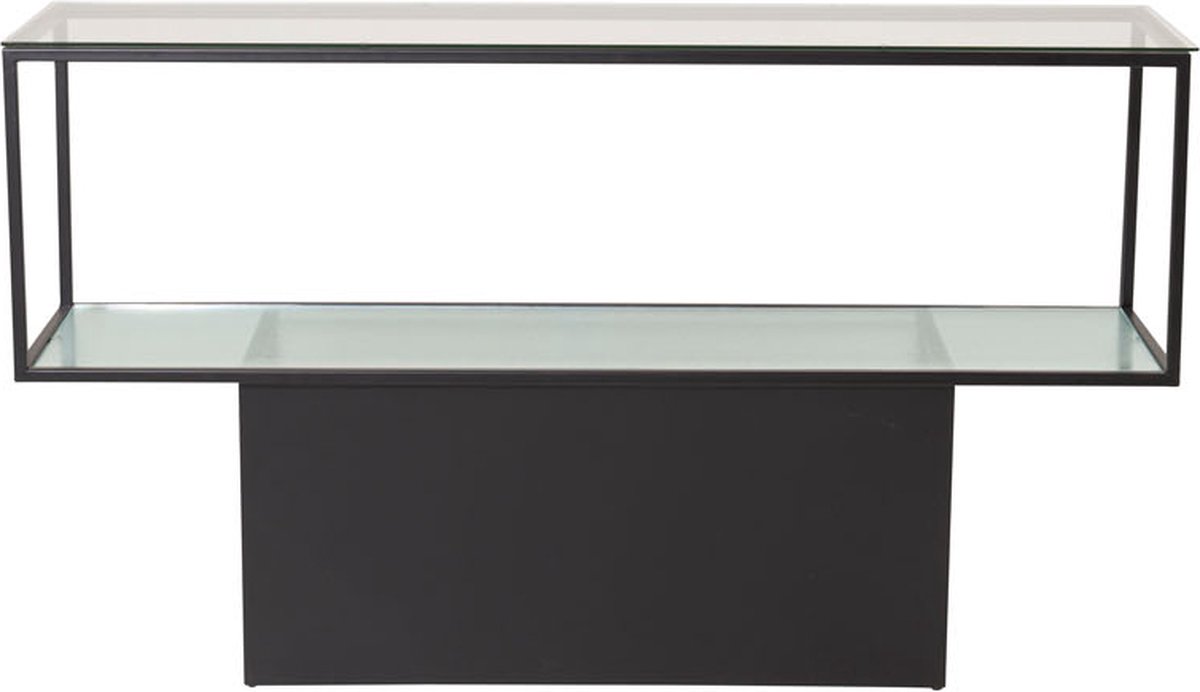 Maglehem Wandkast Met Plank 35x130 Cm Glas,. - Zwart