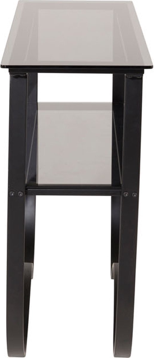 Wavy Sidetable Met Plank 34x117 Cm. - Zwart