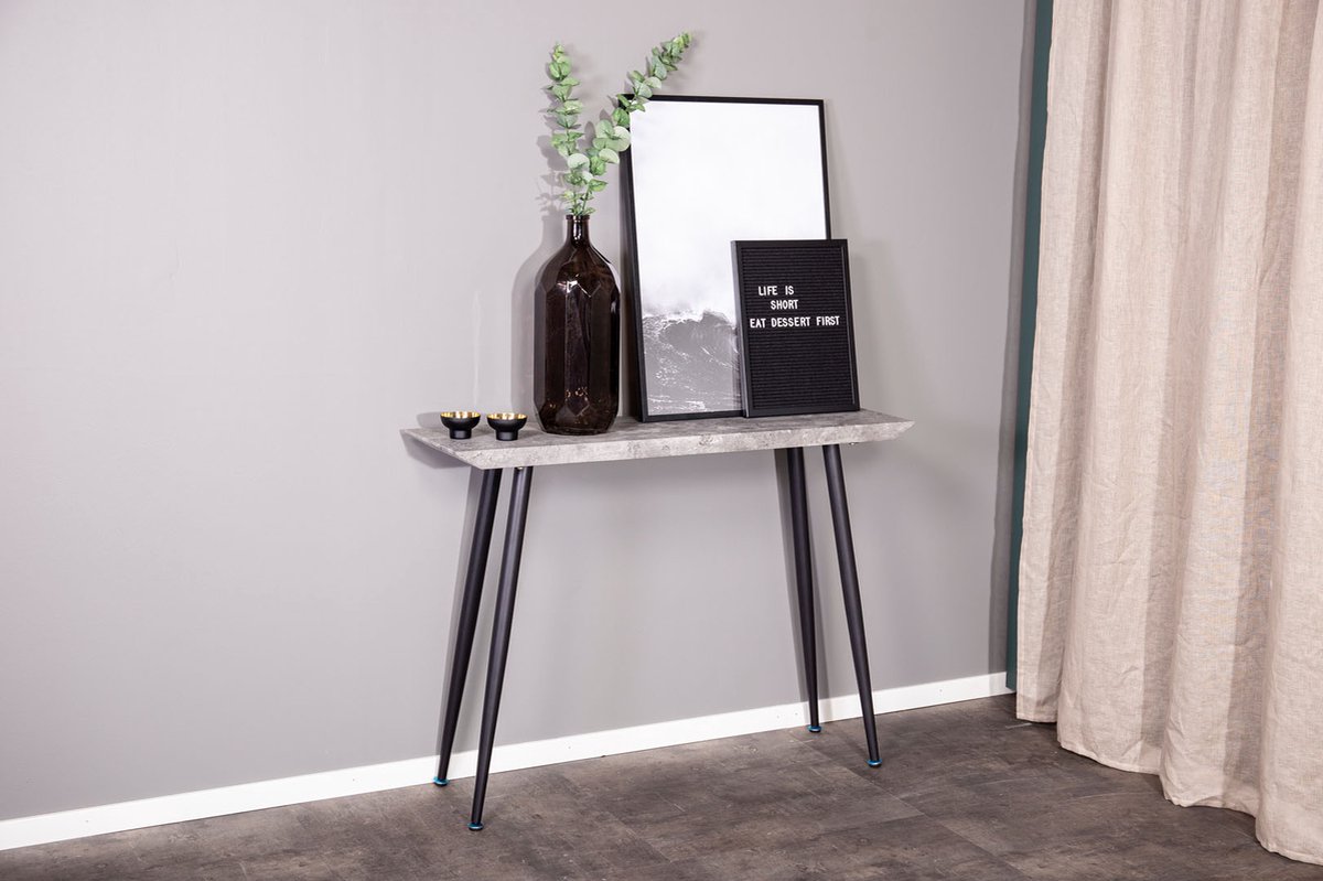 Edge Sidetable 30x110 Cm Beton Decor,. - Zwart