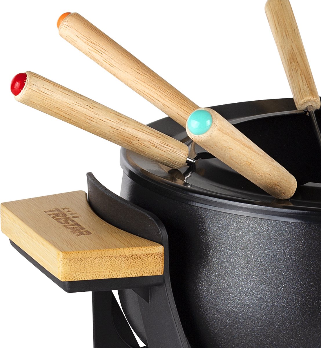 Tristar Fo-1108 Bamboe Fondue - 1.5l Volume - Geschikt Voor 8 Personen - Zwart