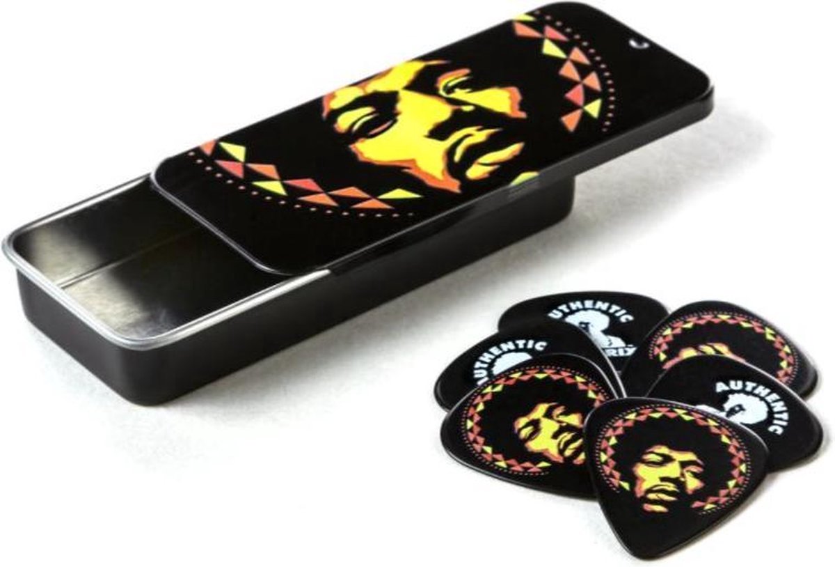 Dunlop JHPT16H Authentic Hendrix '69 Psych Series Pick Tin Mandala plectrumdoosje met zes plectra