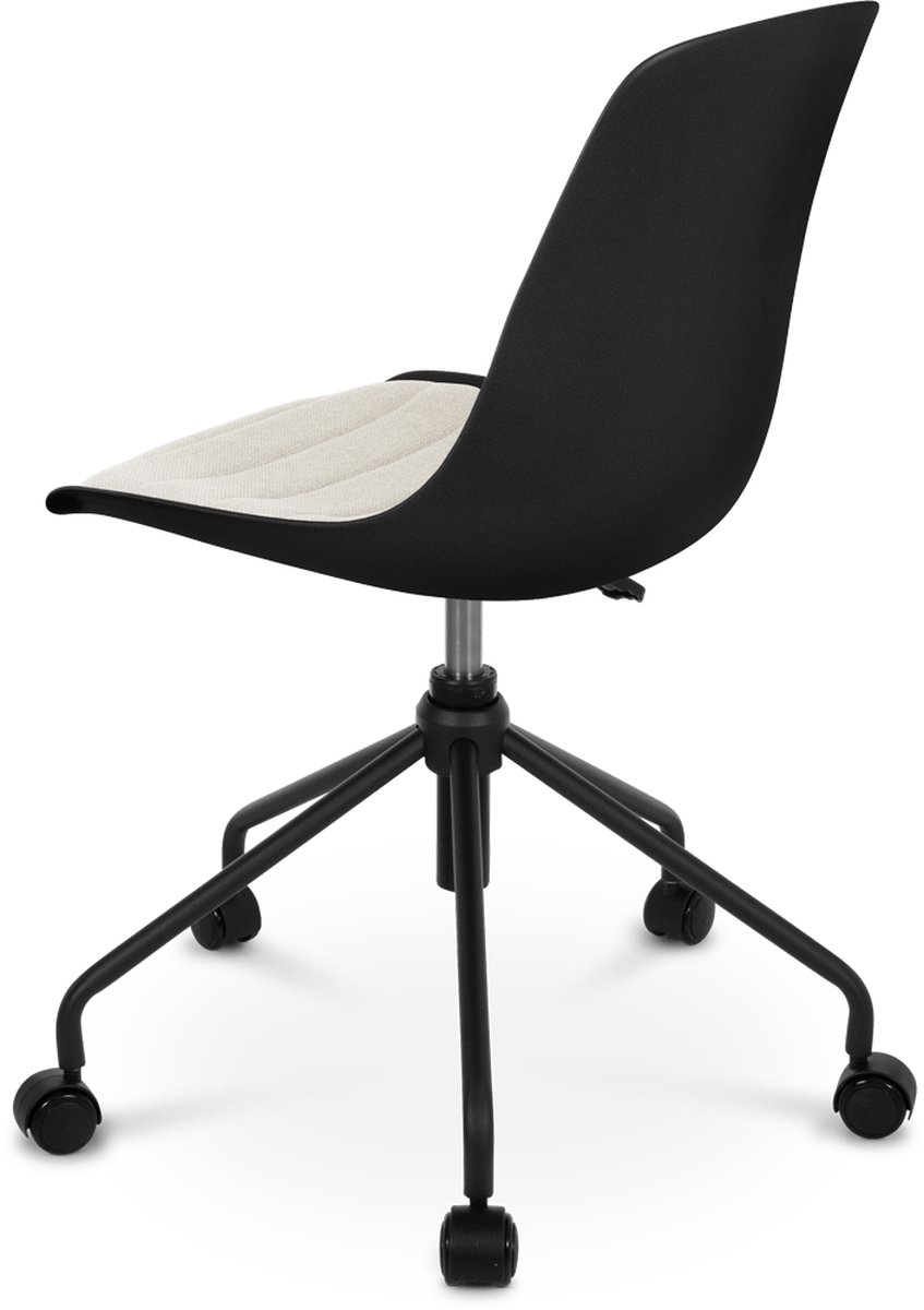 Nolon Nout bureaustoel met beige zitkussen onderstel - Zwart