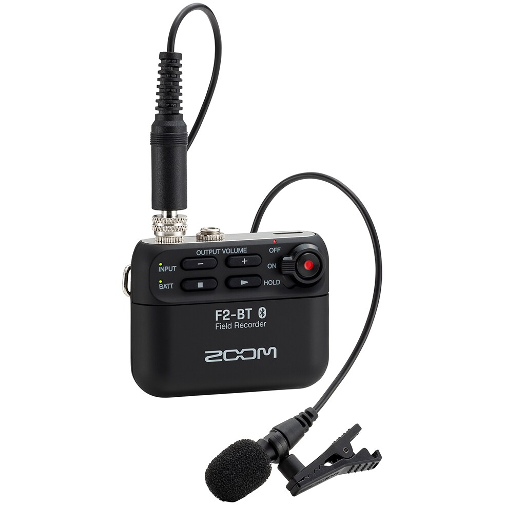 Zoom F2-BT recorder met dasspeldmicrofoon