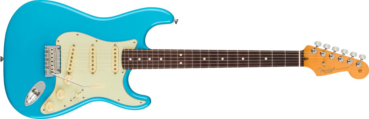 Fender American Professional II Stratocaster Miami Blue RW elektrische gitaar met koffer