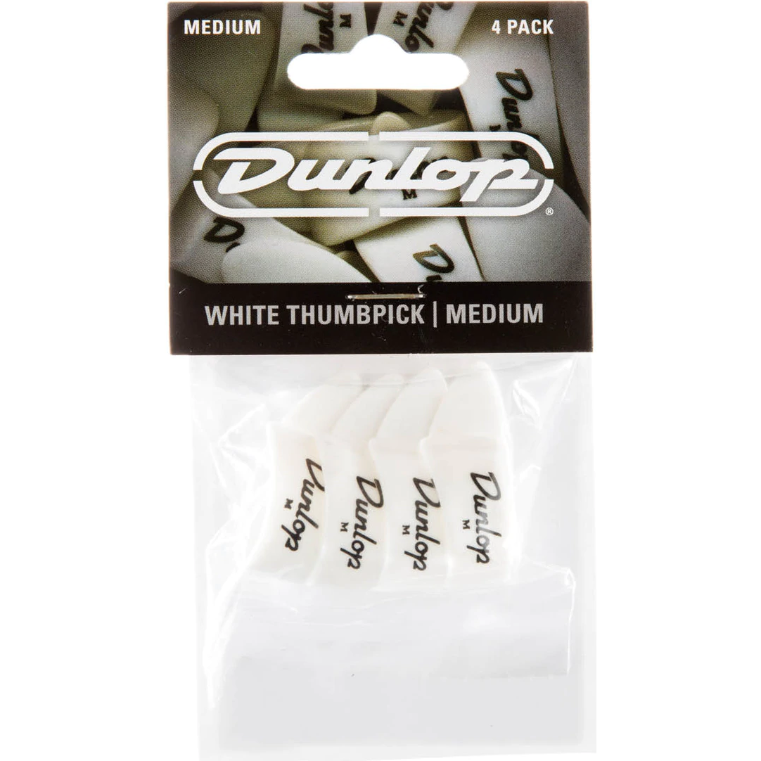 Dunlop 9002P White Medium Thumbpicks set duimplectrums (4 stuks)