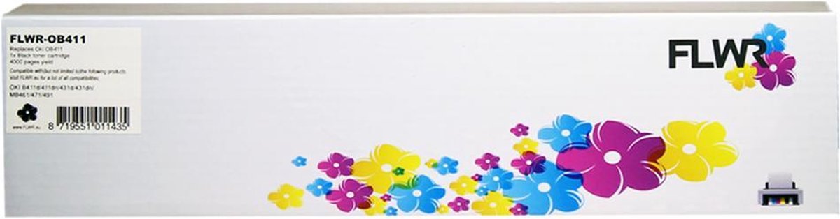 FLWR - Inktcartridge / 44574702 / - Geschikt voor Oki - Zwart