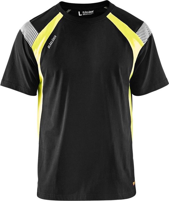 Blaklader T-shirt High Vis UV 3332 - ronde hals - zwart/fluogeel