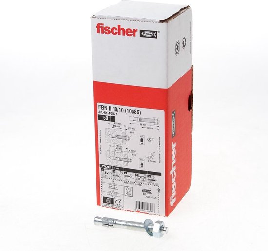 Fischer FBN II-nop met moer en ring - diameter 10 mm -