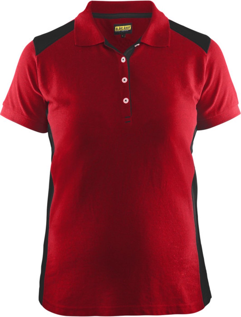 Blaklader Poloshirt Dames korte mouw knoopsluiting 3390 - rood/zwart
