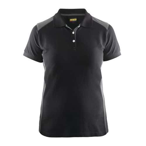 Blaklader Poloshirt Dames korte mouw knoopsluiting 3390 - zwart/grijs