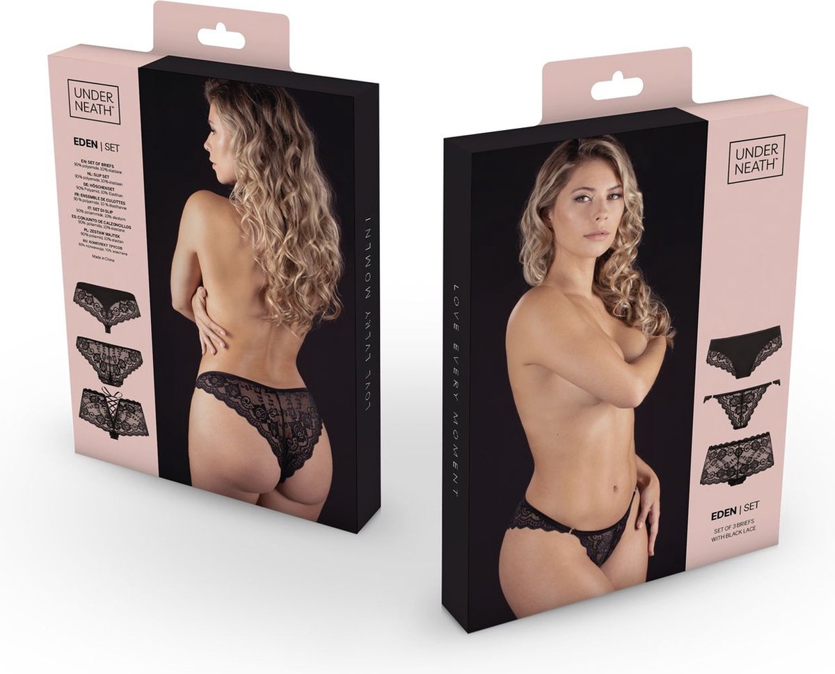 Underneath - Eden Set Van 3 Slips - Zwart