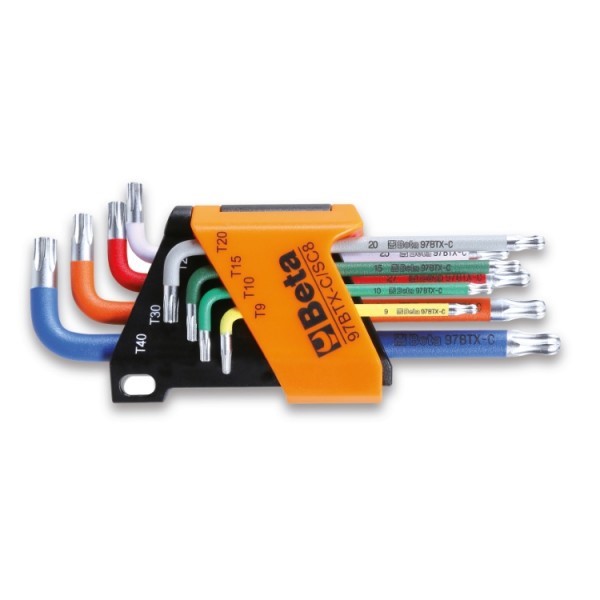 Beta 97BTX-C/SC8 8-delig set haakse stiftsleutels voor Torx(R) profiel schroeven - 000971658