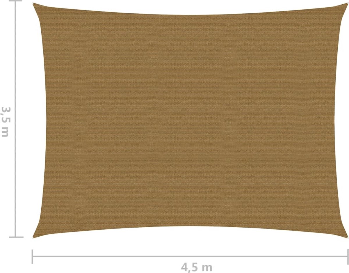 Vidaxl Zonnezeil 160 G/m² 3,5x4,5 M Hdpe Taupe