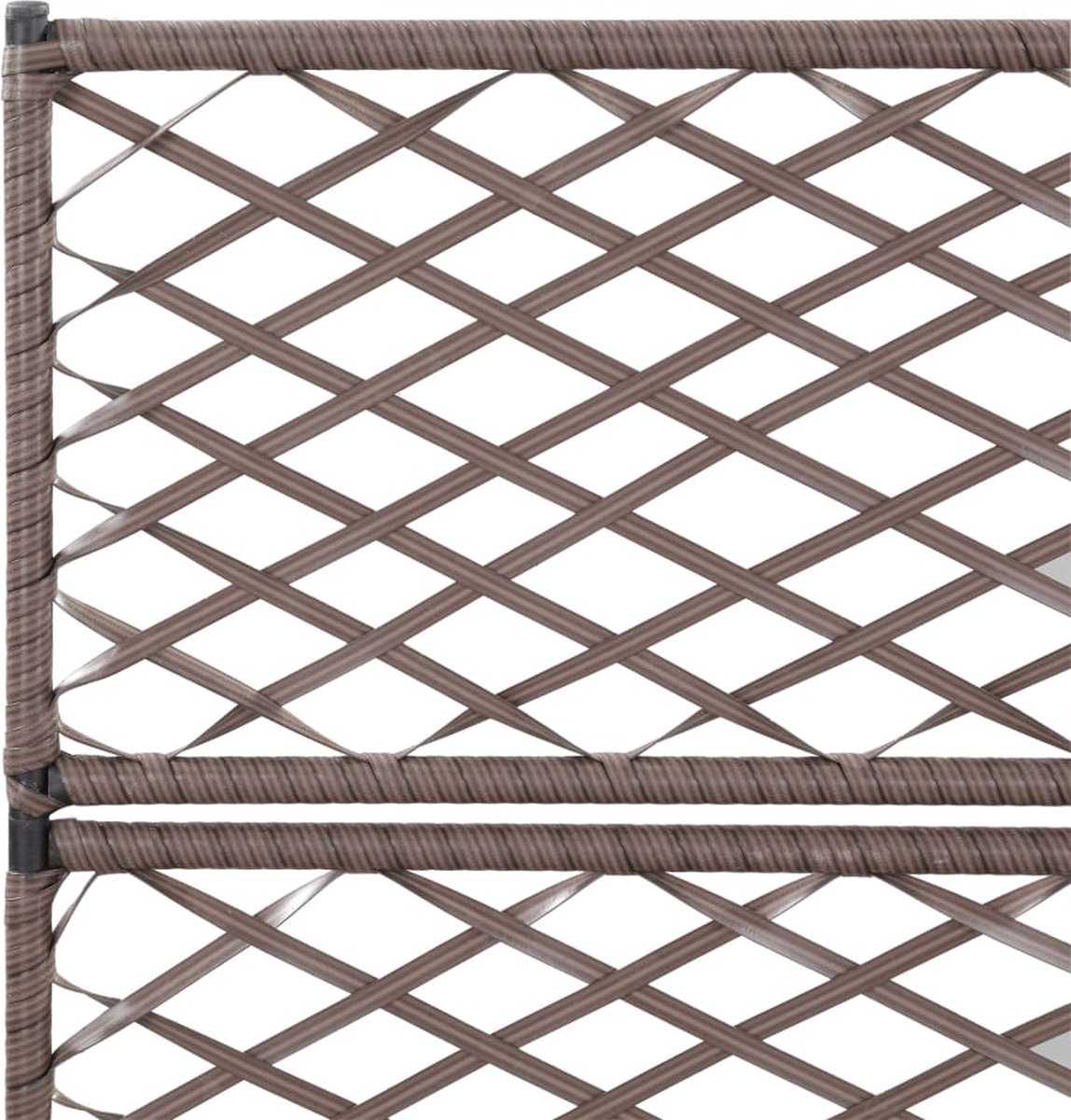 Vidaxl Latwerkplantenbak Verhoogd Met Potten 83x30x130 Cm Rattan - Bruin