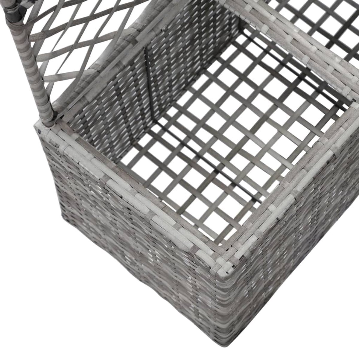 Vidaxl Latwerkplantenbak Verhoogd Met Potten 58x30x107 Cm Rattan - Grijs