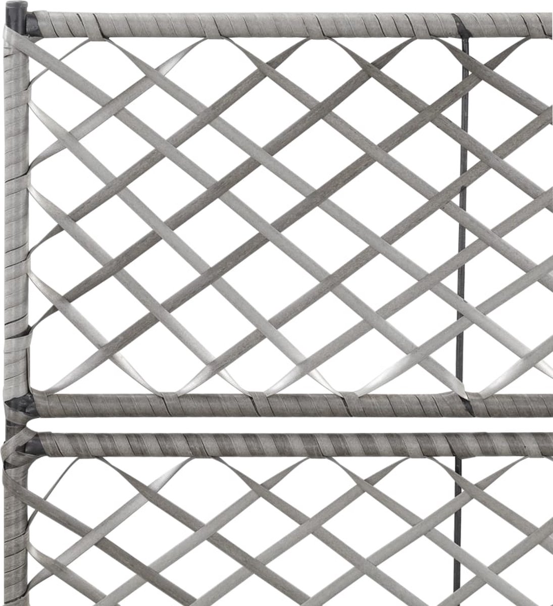 Vidaxl Latwerkplantenbak Verhoogd Met Potten 58x30x107 Cm Rattan - Grijs