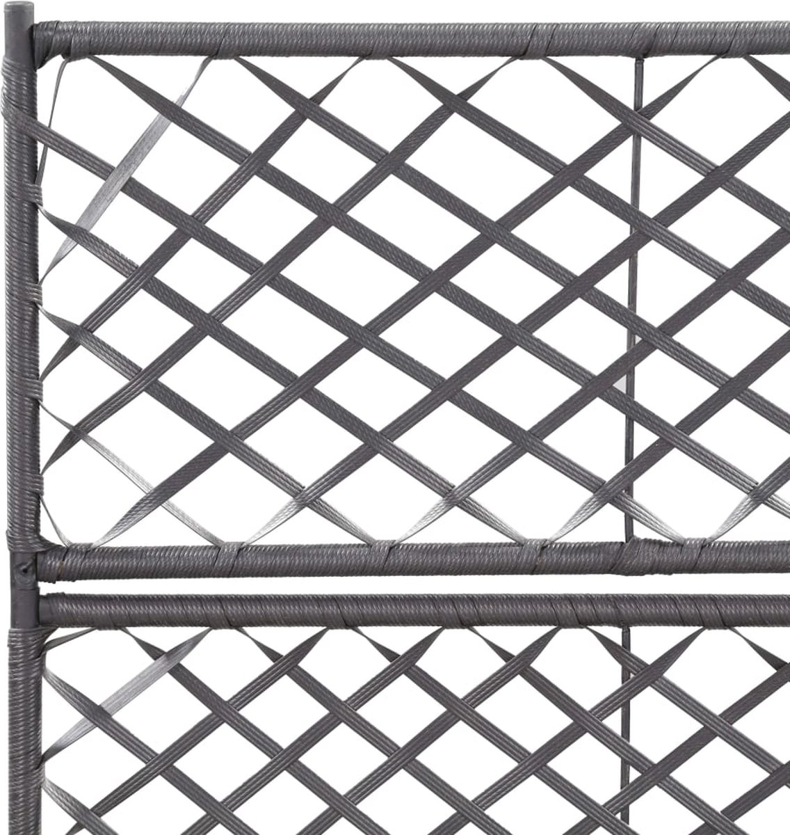 Vidaxl Latwerkplantenbak Verhoogd Met Potten 58x30x107 Cm Rattan - Grijs