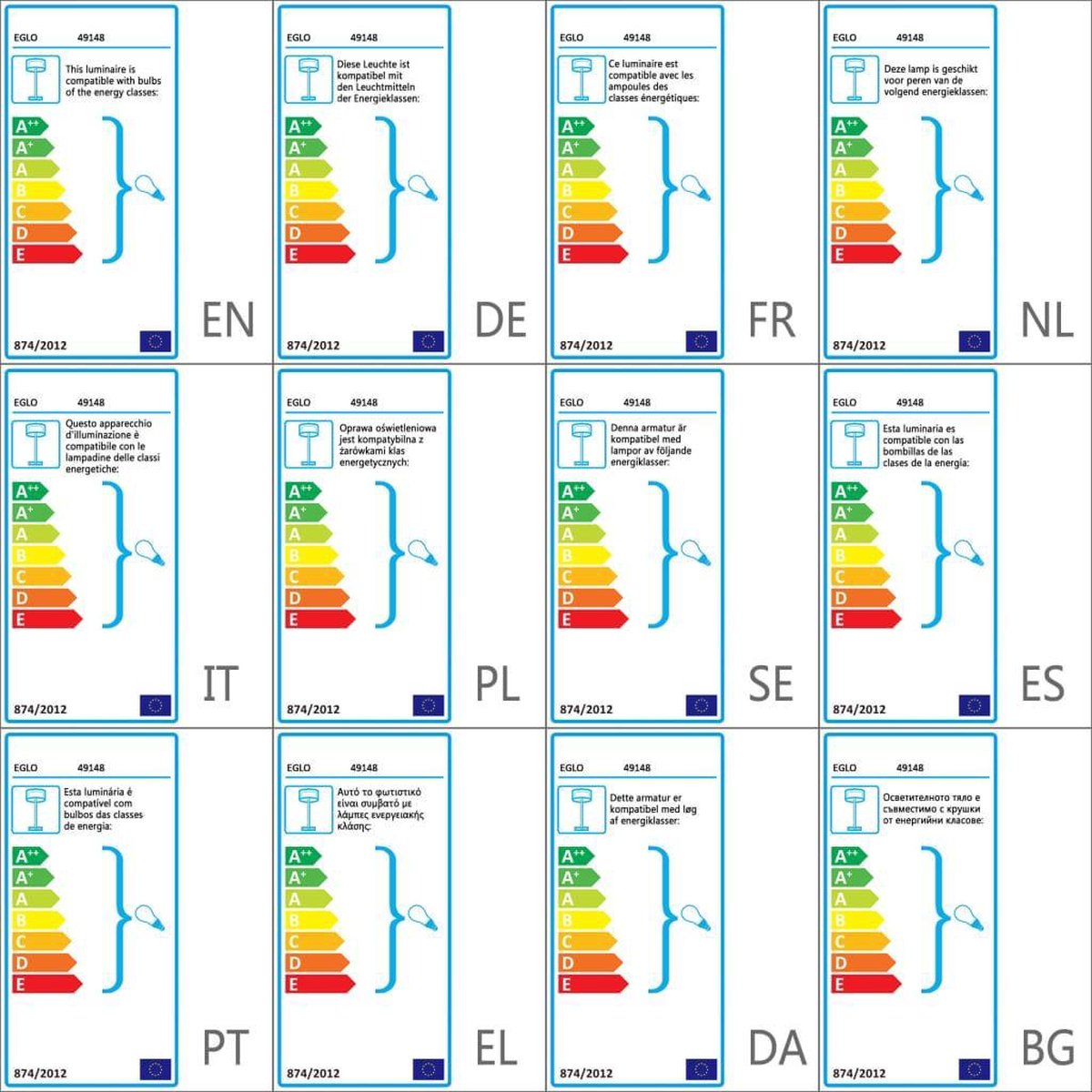 EGLO - Vloerlamp E27 Bidford - Bruin/cappucino-goudkleur
