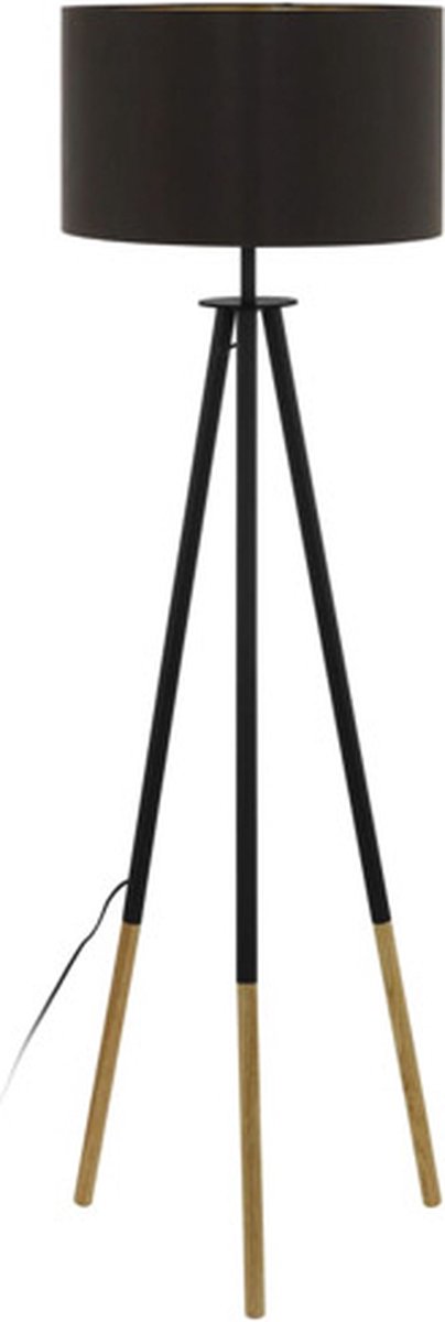 EGLO - Vloerlamp E27 Bidford - Bruin/cappucino-goudkleur