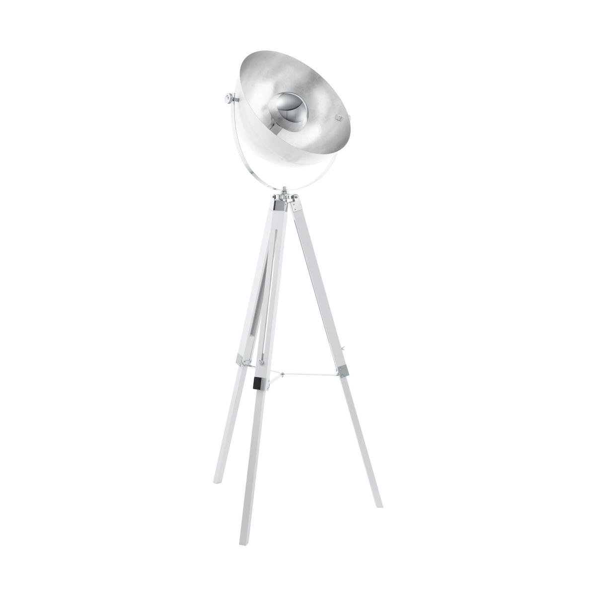EGLO - Covaleda Vloerlamp 1-lichts Wit Chroom Zilve
