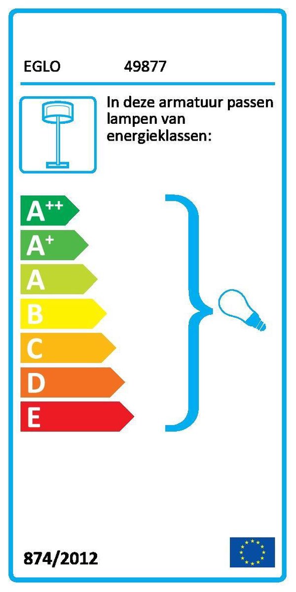 EGLO - Covaleda Vloerlamp 1-lichts Wit Chroom Zilve