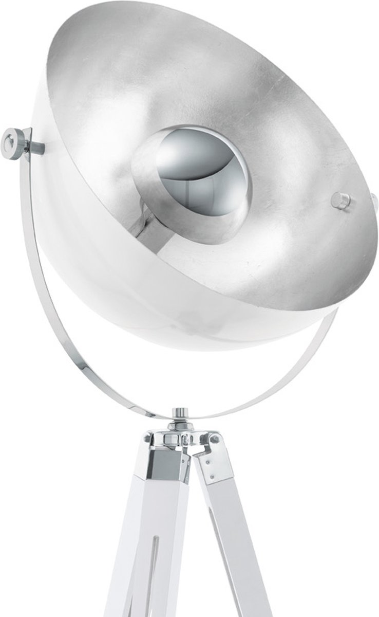 EGLO - Covaleda Vloerlamp 1-lichts Wit Chroom Zilve