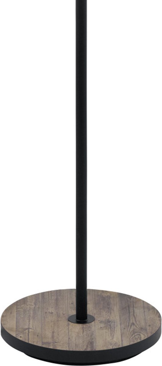 EGLO - Vloerlamp 2-lichts Barnstaple - Hout/oud-zink/zw - Zwart