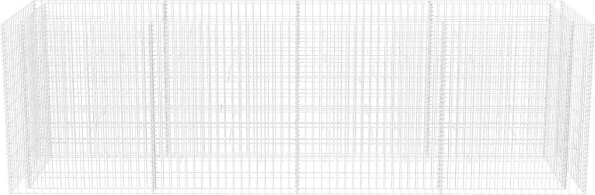 Vidaxl Gabion Plantenbak Verhoogd 360x90x100 Cm Staal - Silver