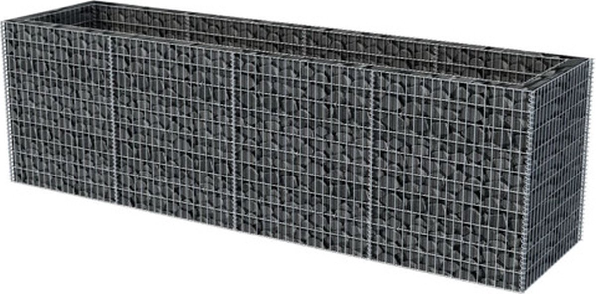 Vidaxl Gabion Plantenbak Verhoogd 360x90x100 Cm Staal - Silver