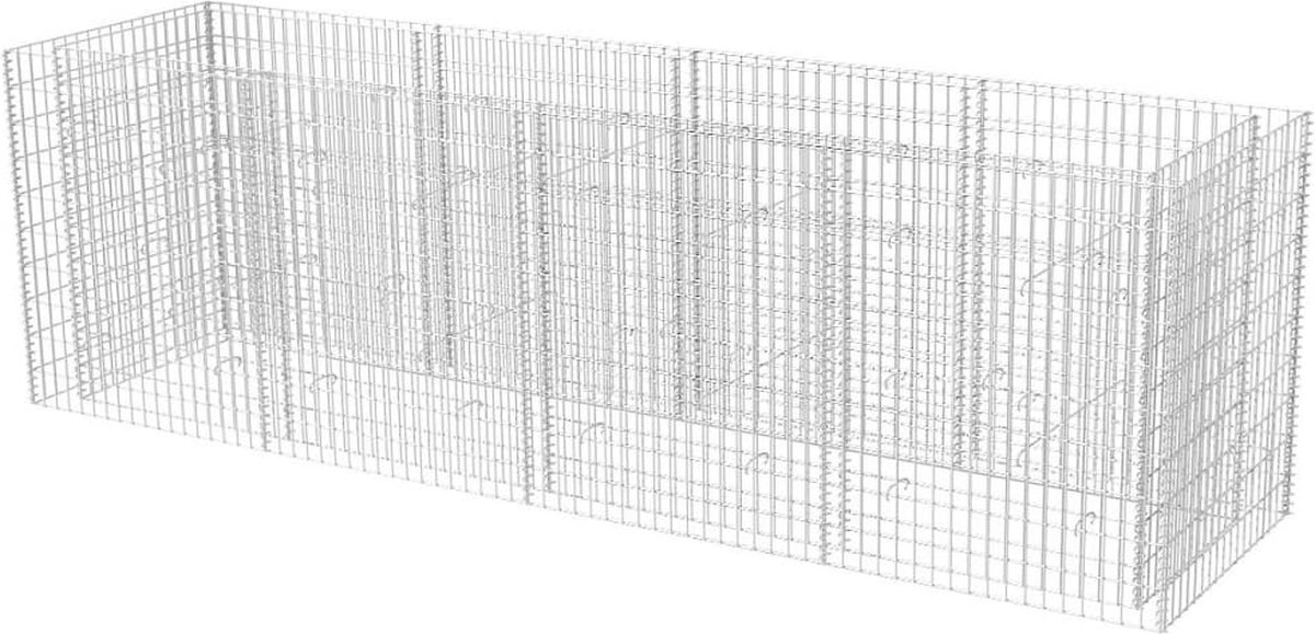 Vidaxl Gabion Plantenbak Verhoogd 360x90x100 Cm Staal - Silver