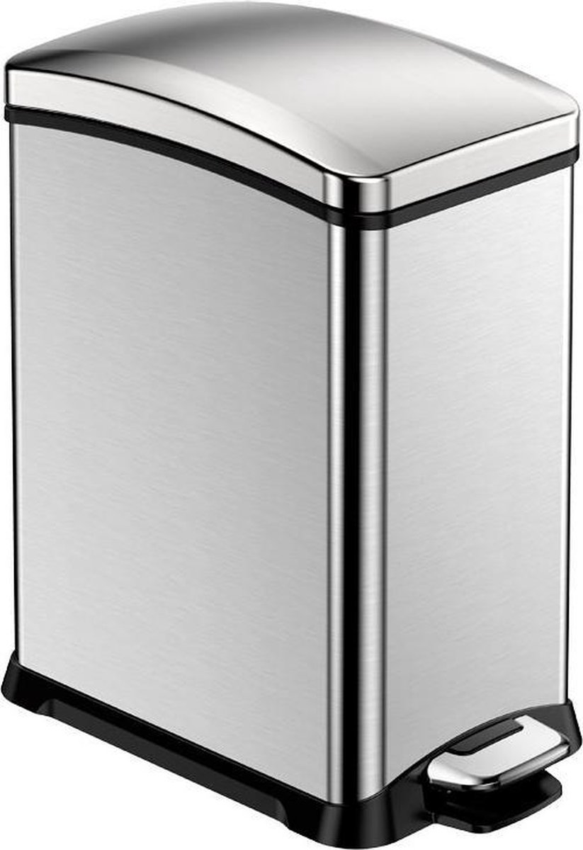 Eko New Rejoice Step Bin Pedaalemmer - 15 L - Matt Steel - Silver