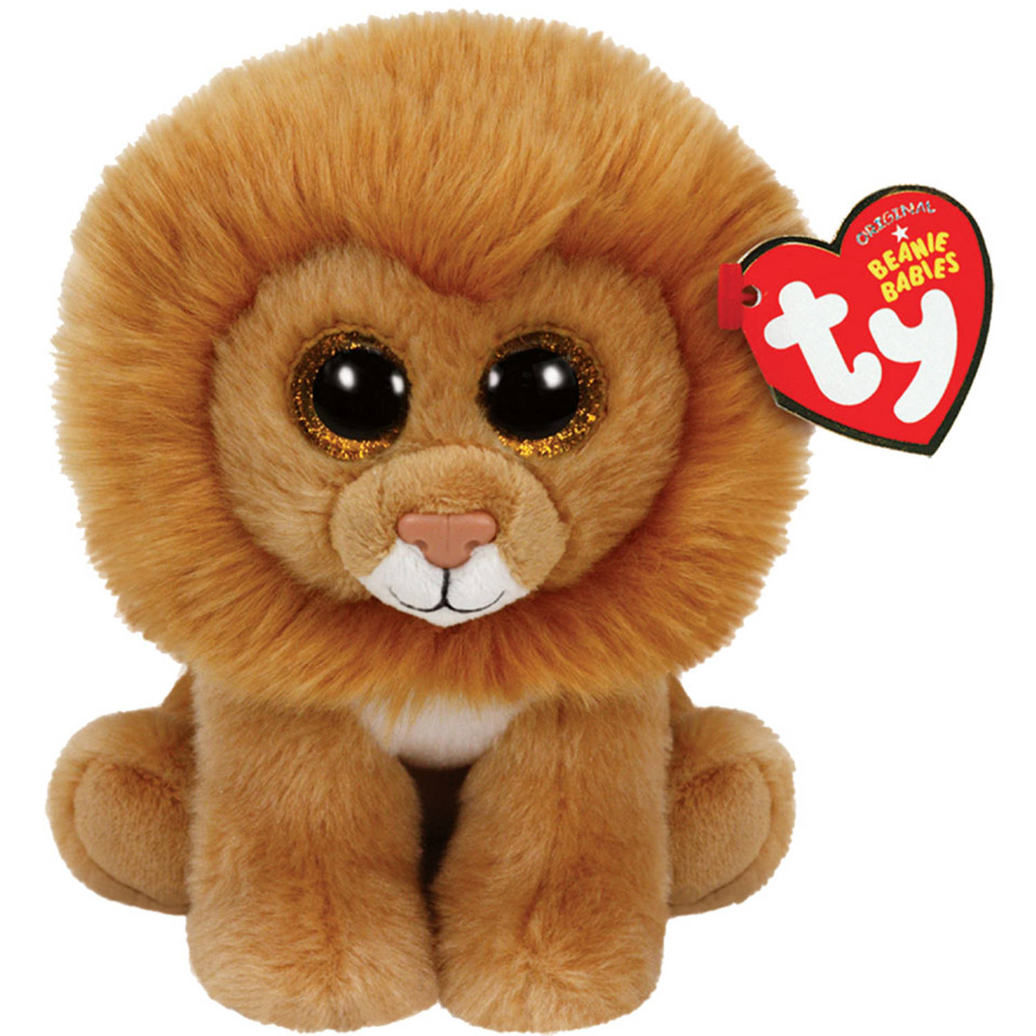 ty Beanie Babies Knuffel Leeuw Louie - 15 Cm - Bruin