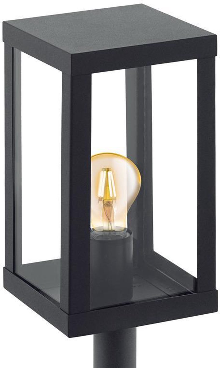 EGLO Buitenverlichting - Tuinpaal Alamonte-glas - Zwart