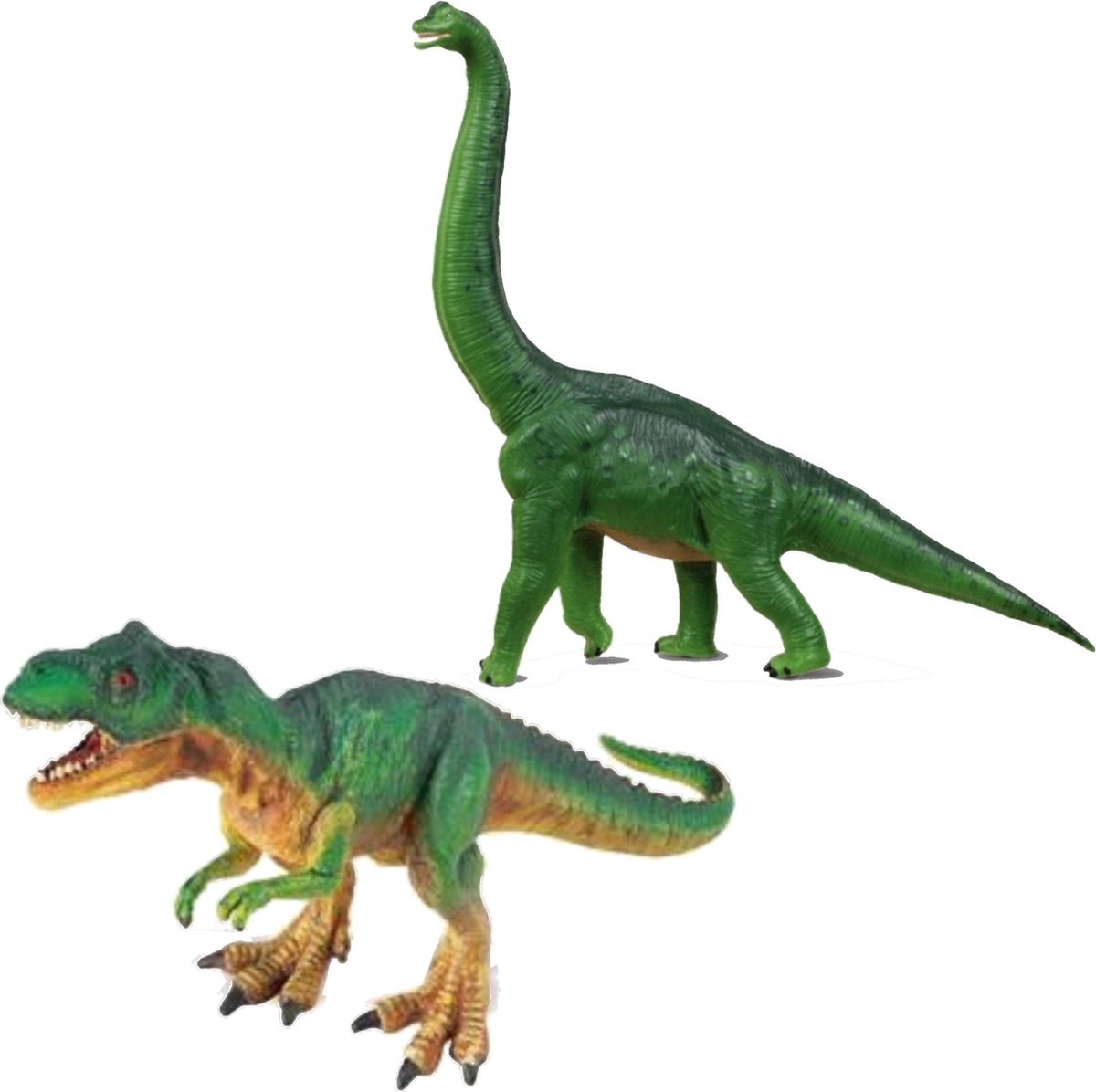 Setje Van 2x Stuks Speelgoed Dinosaurussen Figuren 18 En 23 Cm - Speelfiguren