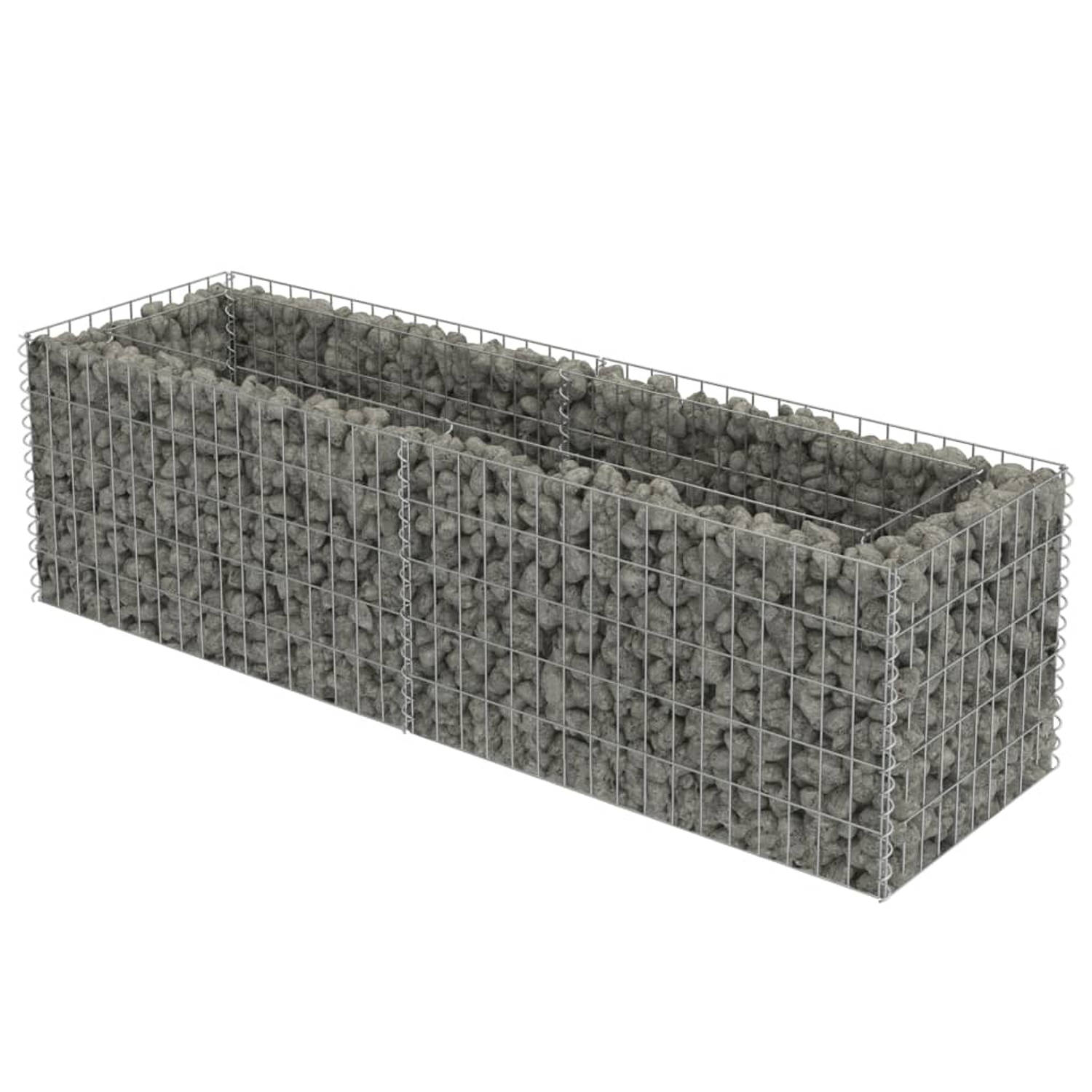 Vidaxl Gabion Plantenbak Verhoogd 180x50x50 Cm Gegalvaniseerd Staal - Silver