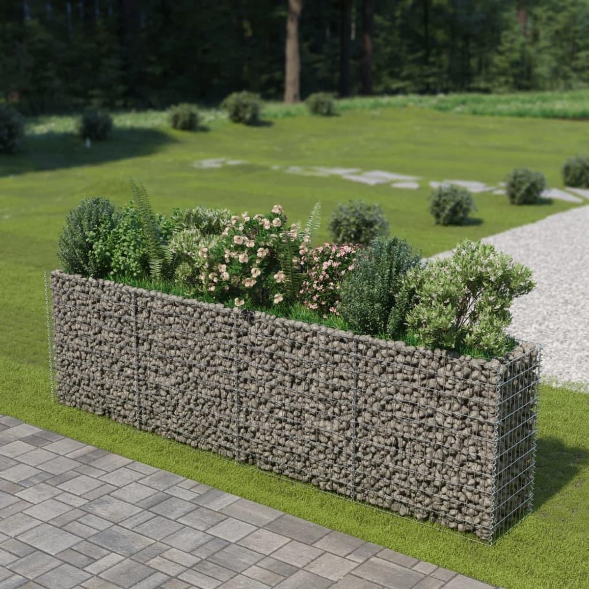 Vidaxl Gabion Plantenbak Verhoogd 360x50x100 Cm Gegalvaniseerd Staal - Plata