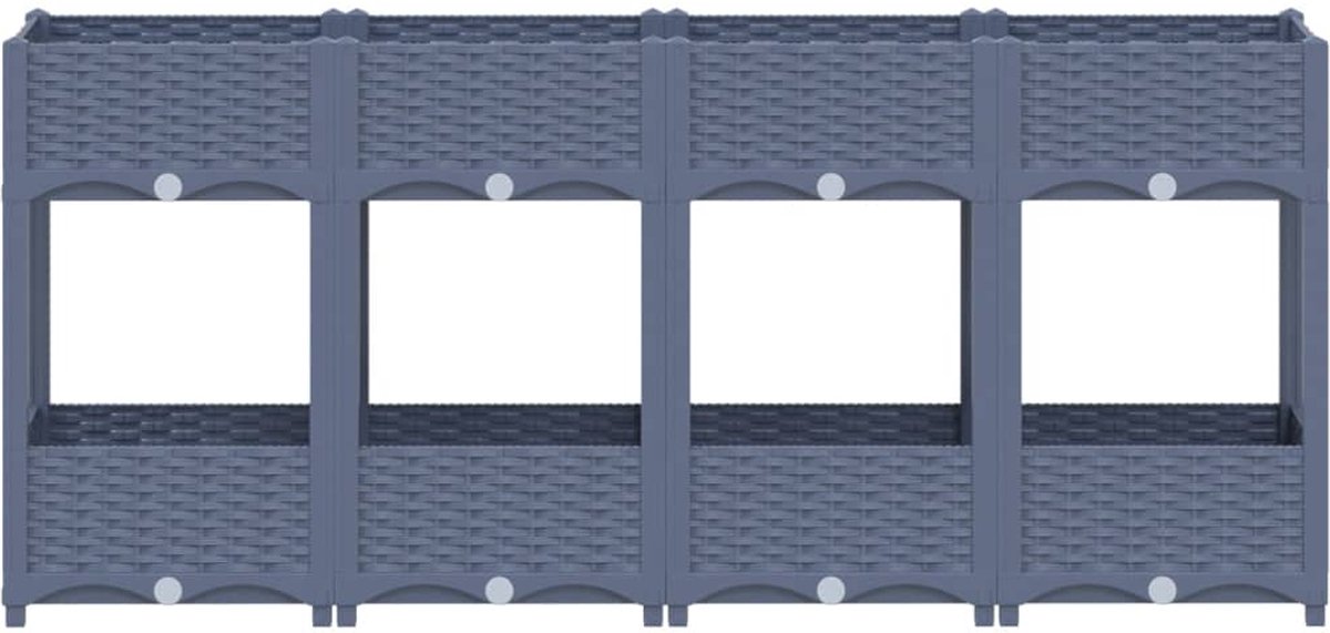 Vidaxl Plantenbak Verhoogd 160x40x71 Cm Polypropyleen - Grijs