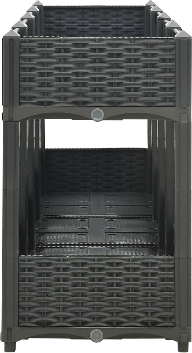 Vidaxl Plantenbak Verhoogd 160x40x71 Cm Polypropyleen - Grijs