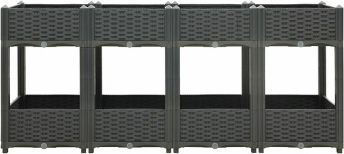 Vidaxl Plantenbak Verhoogd 160x40x71 Cm Polypropyleen - Grijs