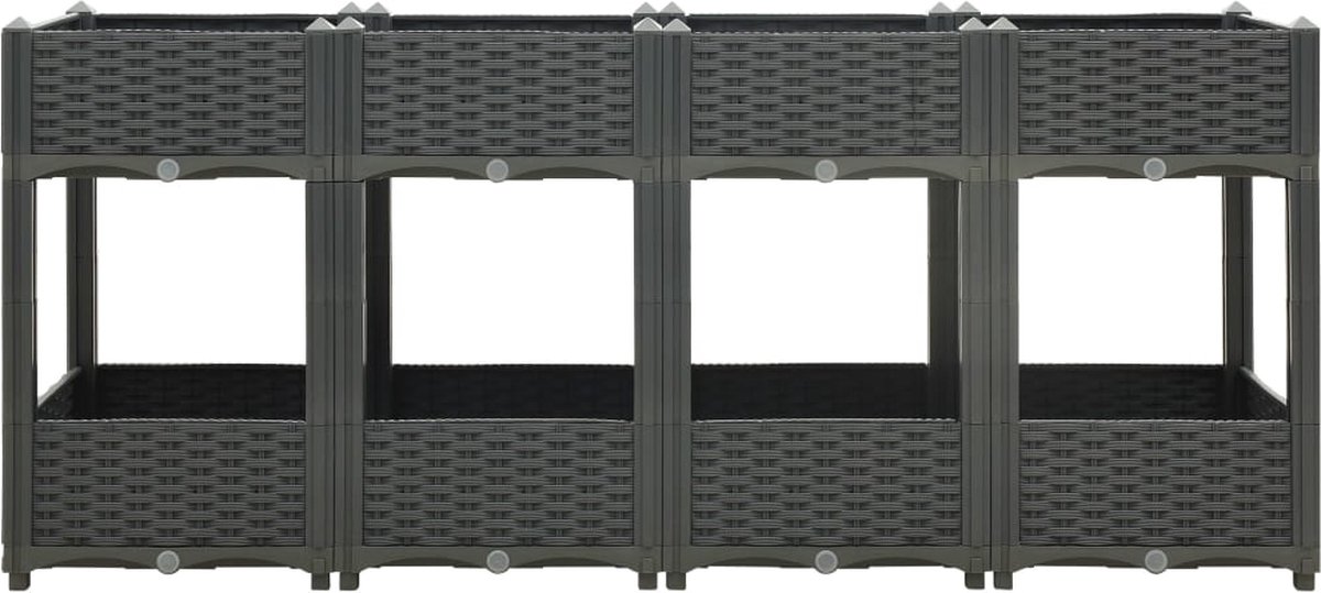 Vidaxl Plantenbak Verhoogd 160x40x71 Cm Polypropyleen - Grijs